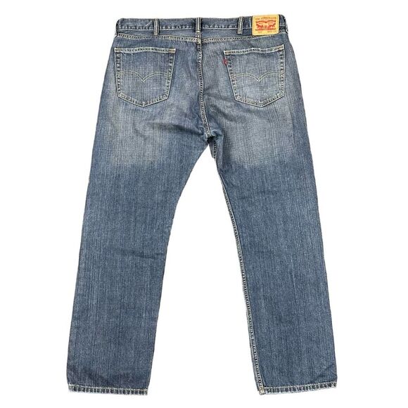 Levis 505 Mens Size 40x32 Blue Regular Fit Denim Jeans High Rise Straight Leg - Picture 3 of 8